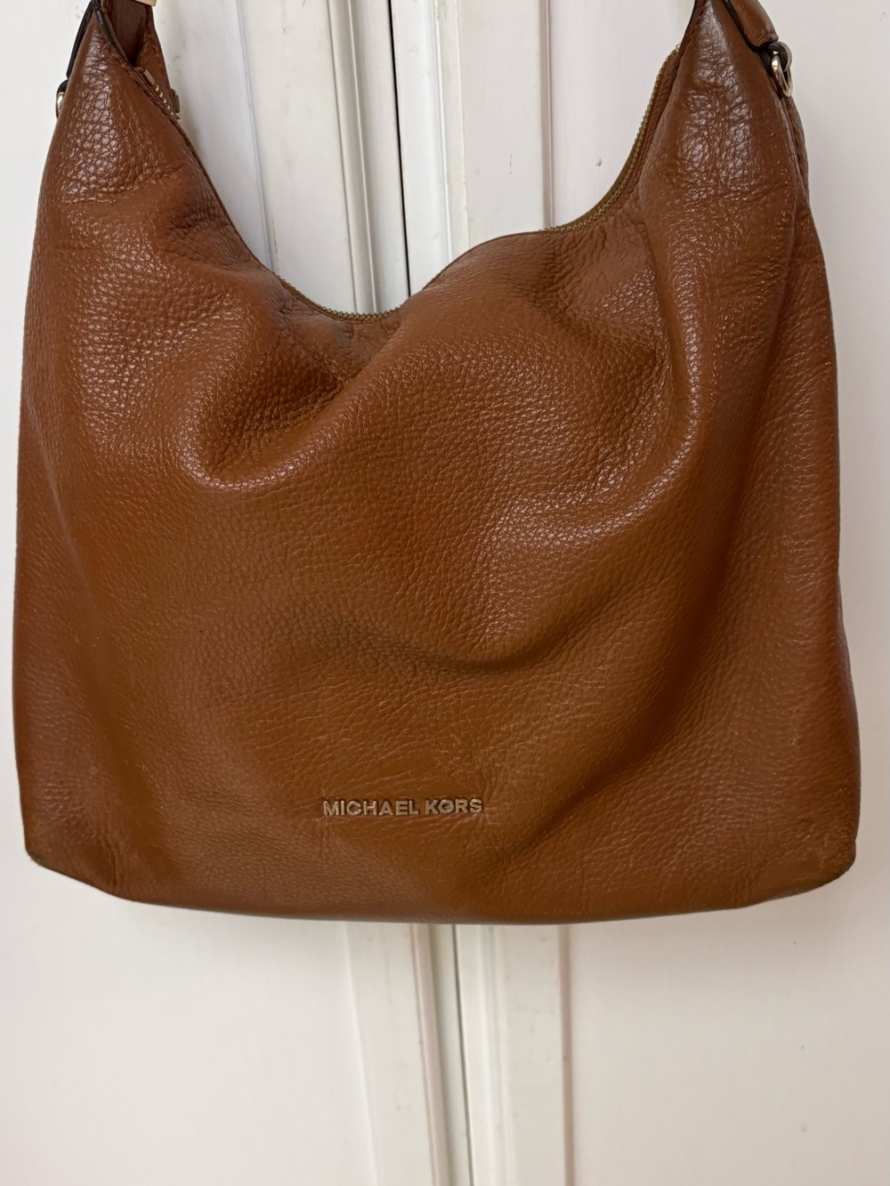 Michael Kors Cognac Pebbled Leather Shoulder Hobo